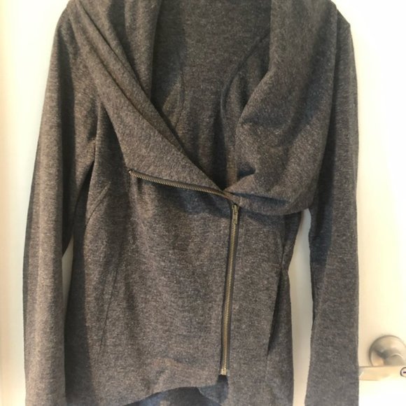 Grey Asymmetrical Zipped Sweater - Picture 1 of 1
